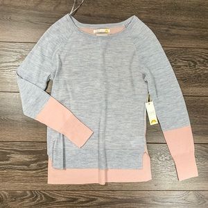 Pink/Gray Colorblock C&C California Wool Sweater